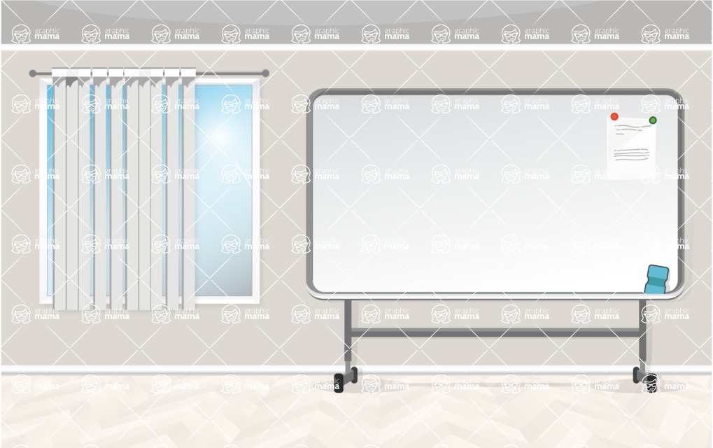 Room Backgrounds Vector Collection - Office Room Vector Background